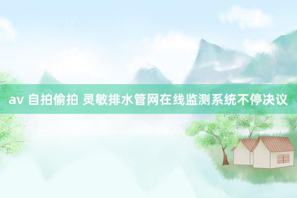 av 自拍偷拍 灵敏排水管网在线监测系统不停决议